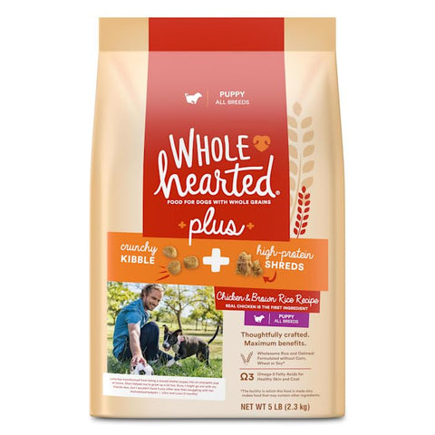 WholeHearted Plus Chicken & Brown Rice Recipe with Whole Grains Dry Puppy Food, 5 lbs.