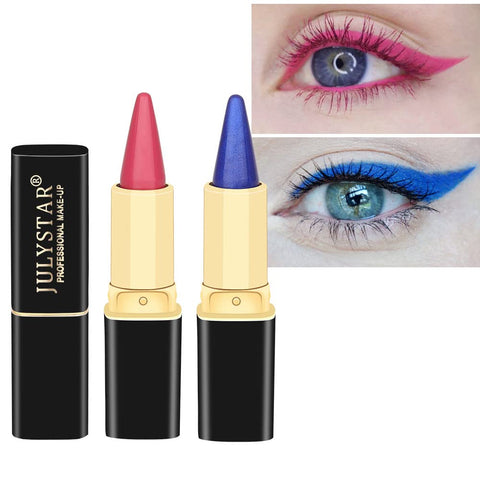 2Pcs Red & Blue Cream Gel Eyeliner Stick, Waterproof & Smudge-resistant, Glides On Easily To Create Any Look, Charcoal matte shimmer, Richly Pigmented and Creamy,Makeup Eye-liners for Women Girls(Red & Blue)