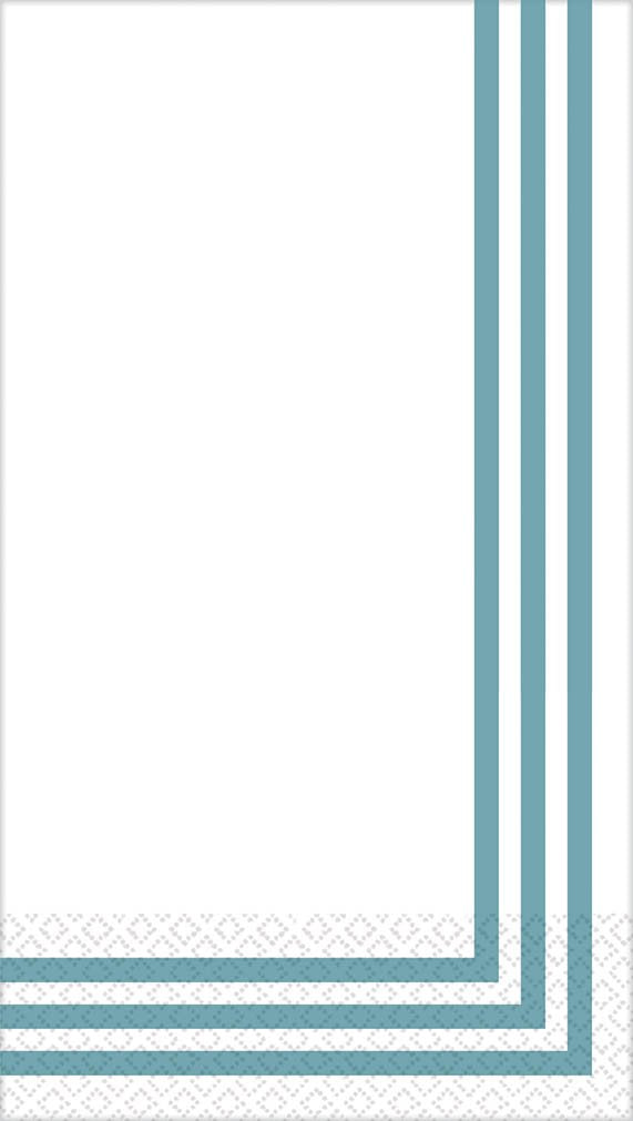 Amscan Classic Stripe Premium Guest Towels Tableware (16 Piece), 4.5" x 7.8", Blue/Grey