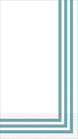 Amscan Classic Stripe Premium Guest Towels Tableware (16 Piece), 4.5" x 7.8", Blue/Grey