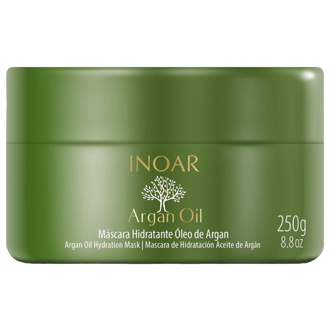 Inoar Argan Oil Hair Mask - Deep Conditioning, Moisturizing, Frizz Control for Curly Hair, Vegan, 8.05 Ounces/240 Milliliters