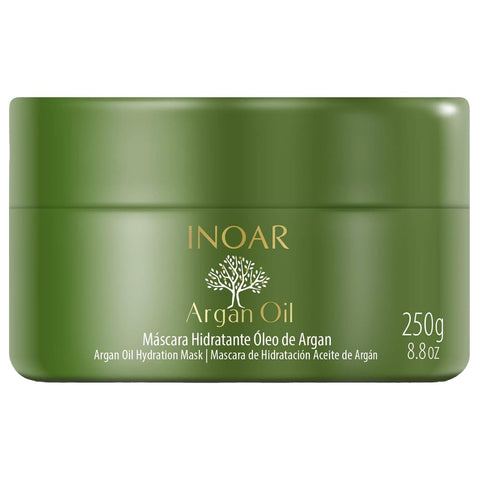 Inoar Argan Oil Hair Mask - Deep Conditioning, Moisturizing, Frizz Control for Curly Hair, Vegan, 8.05 Ounces/240 Milliliters
