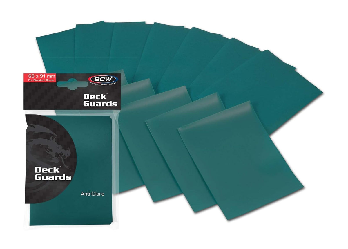 100 Premium Teal Double Matte Deck Guard Sleeve Protectors for Gaming Cards like MTG, Pokemon, & More.