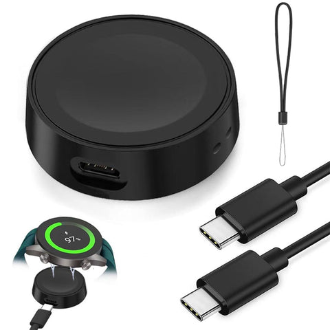 MOBKAJUI Watch Charger for Galaxy 3 4 5 Pro 6 Classic, Split and Detachable, with USB C to USB C Cable 3.3ft, Compatible with Galaxy Smart Watch 3 4 5 Pro 6 Classic Active1 2, Black