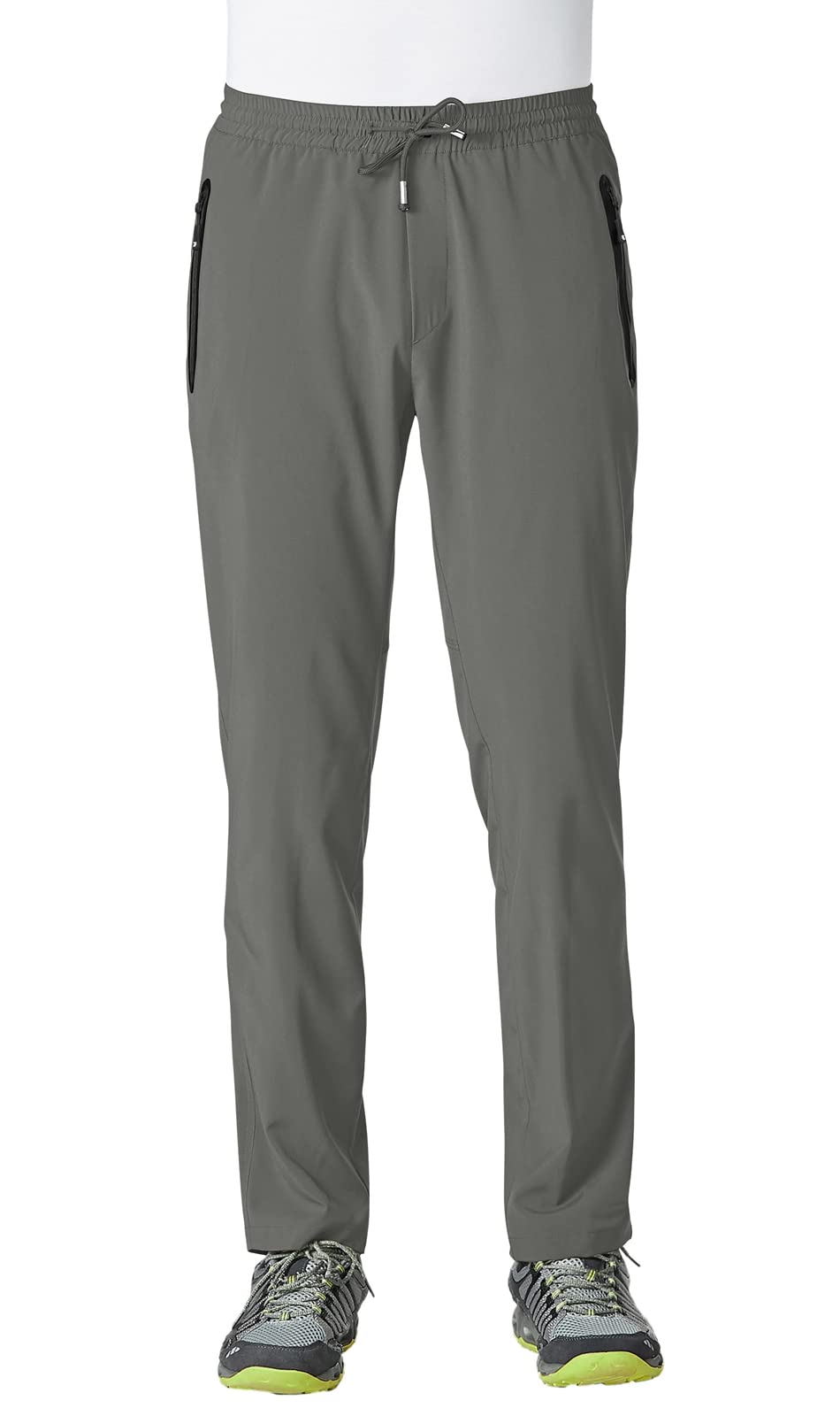 Rdruko Men's Athletic Pants Lightweight Quick Dry Workout Gym Sports Sweat Pants with Pockets(Iron Gray, US L)
