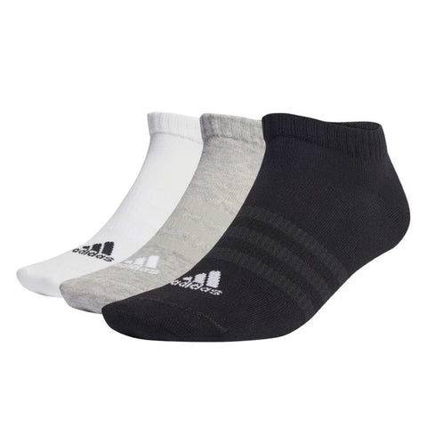 adidas Unisex Thin and Light Sportswear Low-Cut Socks 3 Pairs, Medium Grey Heather / White / Black, 4.5-6