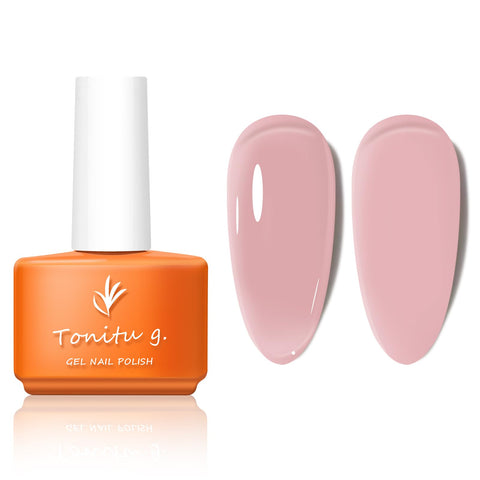 TONITU G Â· 7ml 30 Colors Jelly Gel Nail Polish 1 pcs, Nude Sheer Pink Milky Transparent Gel Nail Art, UV/LED Soak Off for Salon Manicure and Nail Art DIY at Home, for Gift (SC022)