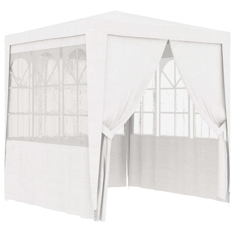 vidaXL Garden Marquee - Professional Party Tent with Side Walls, UV & Water-Resistant Polyethylene & Steel Frame, 8.2'x8.2', White, Ideal for Outdoor Events