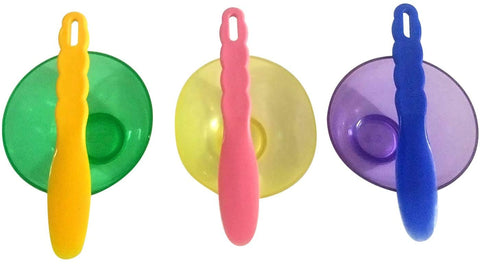 ORILAO 3PCS Dental Lab Rubber Mixing Bowls Flexible Silicone Colorful Bowls (Large+Medium+Small) with Spatulas