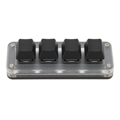 One Handed Keyboard, Portable 4 Keys Design Mechanical Keyboard Plug and Play Acrylic for Laboratory for Game