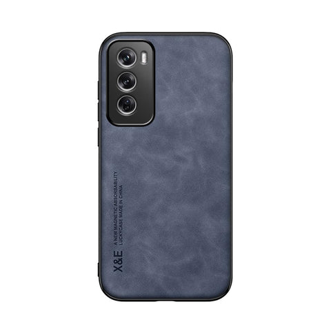 Kepuch Silklike Case Compatible for Oppo Reno 12 - Magnetic Holder Built-in Metal Plate Cover Bumper - Blue
