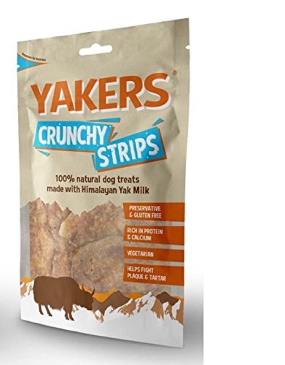 Yakers Natural Dog Treats Crunchy Strips Dry Yak Milk, 70 g