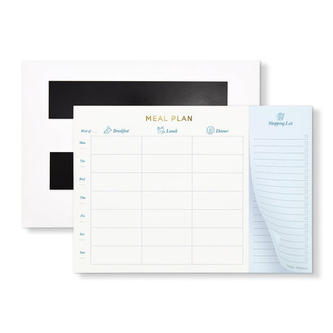 Golden 4Rabbits Meal Planner and Grocery List - 7â€x10â€ Magnetic Meal Planner for Refrigerator - 60 Page Meal Plan and Grocery List Pad - Weekly Meal Planner Magnetic Pad - Meal Planning Notepad
