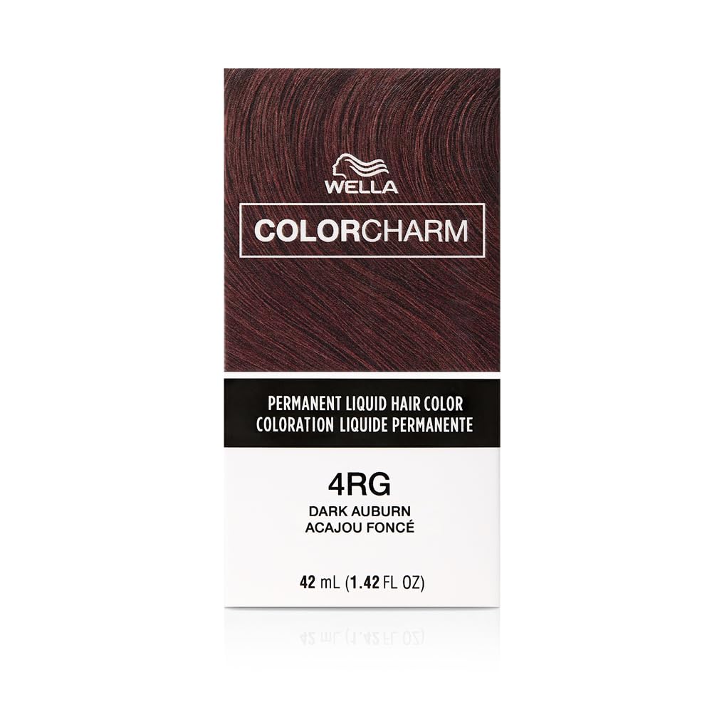 COLORCHARM Permanent Liquid Hair Color for Gray Coverage| 4RG Dark Auburn | 1.4 Fl Oz