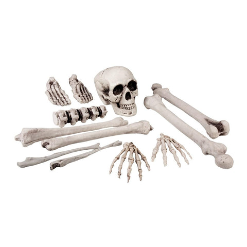 Boland Set of 12 Skull and Bones Skeleton Decorations - White, One Size - Perfect for Halloween, Horror Nights, and Themed Parties