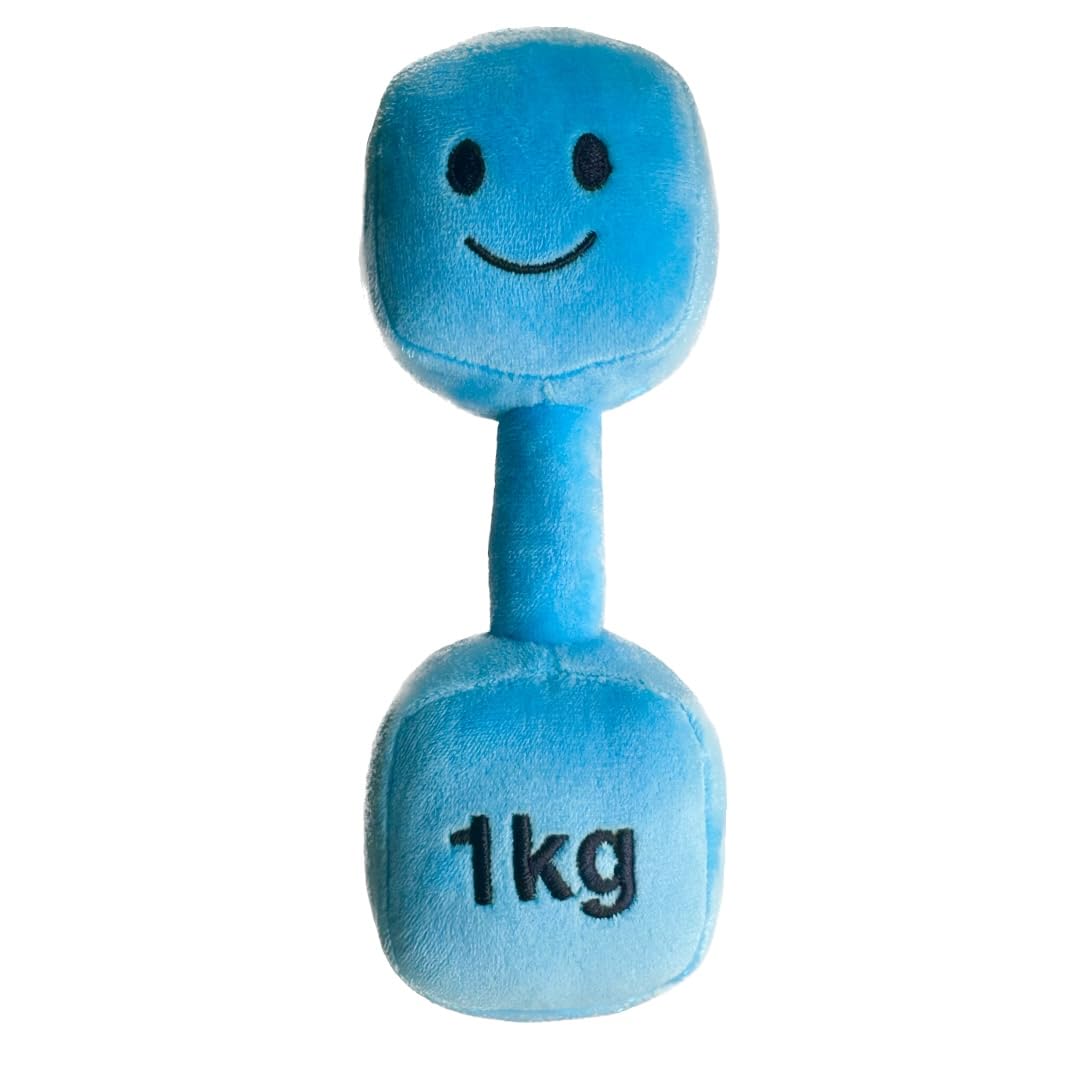 Plush Toy Dumbbell - Suitable For Newborn Babies - Baby Play Gym - Very Cute Soft Baby Toy - Plush Toys for Babies Infant Girls Boys 3 6 9 12 Months Baby Gift - Sensory Toy - First Gift (Mystic Blue)