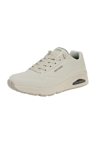 Skechers Men's UNO Stand ON AIR Sneaker, Off White Durabuck Mesh, 11
