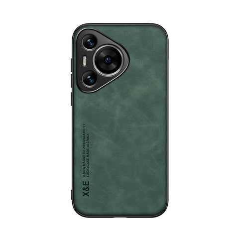 Kepuch Silklike Case Compatible for Huawei Pura 70 - Magnetic Holder Built-in Metal Plate Cover Bumper - Green