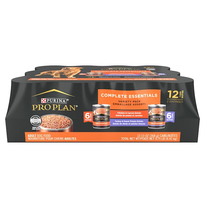 Purina Pro Plan Savor Grain Free Two Flavors Variety Pack Wet Dog Food, Case of 13 OZ Cans
