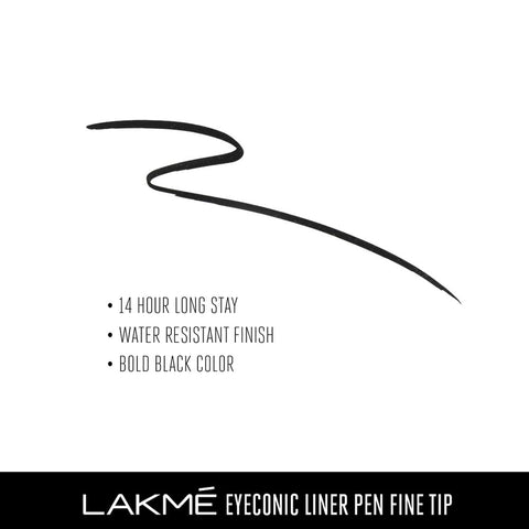 Lakme Eyeconic Eye Liner Pen Fine Tip, Water Resistant, Long Stay, 1 ml