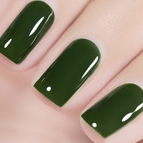Vishine Gel Nail Polish - Green Gel Polish 15ML Soak Off Dark Green Gel Nail Polish for Nail Art Long-Lasting Salon Home DIY