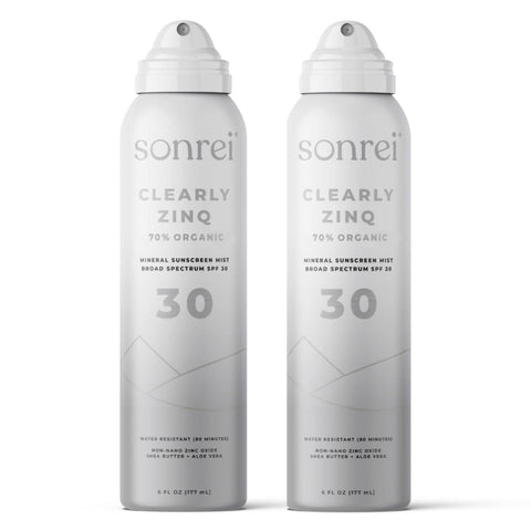 Sonrei Clearly ZinQÃƒÆ’Ã†â€™Ãƒâ€šÃ‚Â¢ÃƒÆ’Ã‚Â¢ÃƒÂ¢Ã¢â‚¬Å¡Ã‚Â¬Ãƒâ€¦Ã‚Â¾ÃƒÆ’Ã¢â‚¬Å¡Ãƒâ€šÃ‚Â¢ Mineral Sunscreen Mist | SPF 30, Broad Spectrum, Transparent | Vegan, Reef Safe, Non-Greasy | Ideal for Face & Body (6 Fl Oz (Pack of 2))