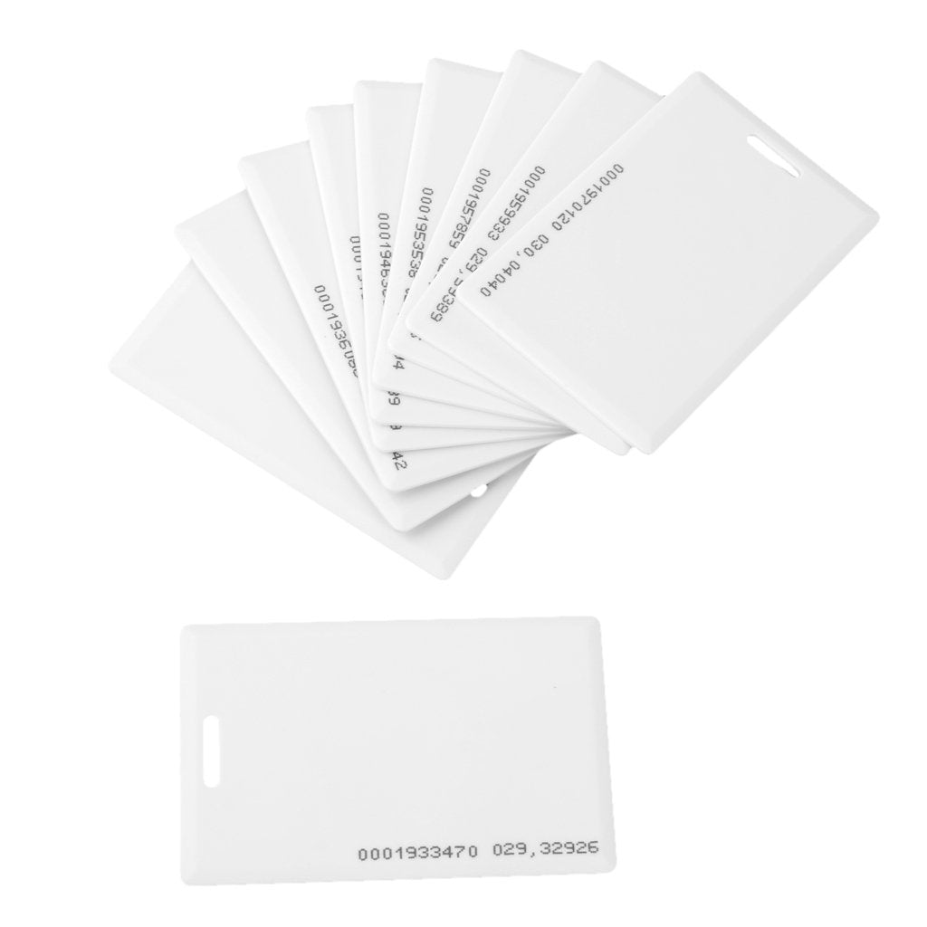 PVC 10x EM4100 RFID 125KHz Clamshell EM ID Card Thick Door Access Control 1.2 mm (White)