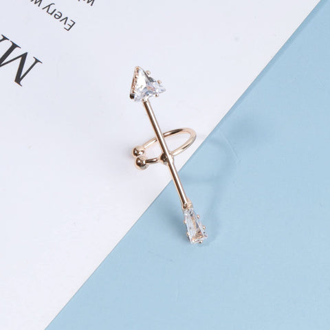 Yheakne Cross Ear Cuff Earrings Gold Crystal Cartilage Cuff Earrings Arrow Ear Climber Earrings Criss Cross Earrings Jewelry for Women and Girls