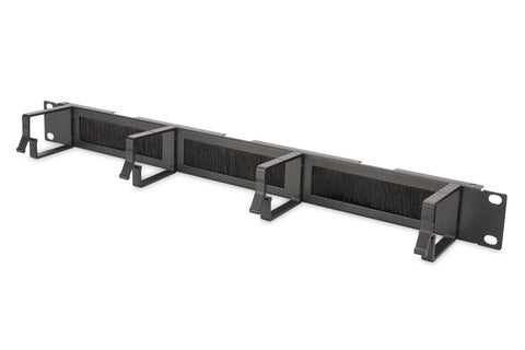 DIGITUS Cable Patch Panel with Feedthrough - 1U - 4 Guides - 19 "- Network Cabinet - Patch Cable - Black
