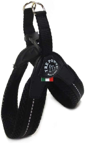 Tre Ponti Fibbia Small Dog Mesh Harness, 1.5 cm, Black