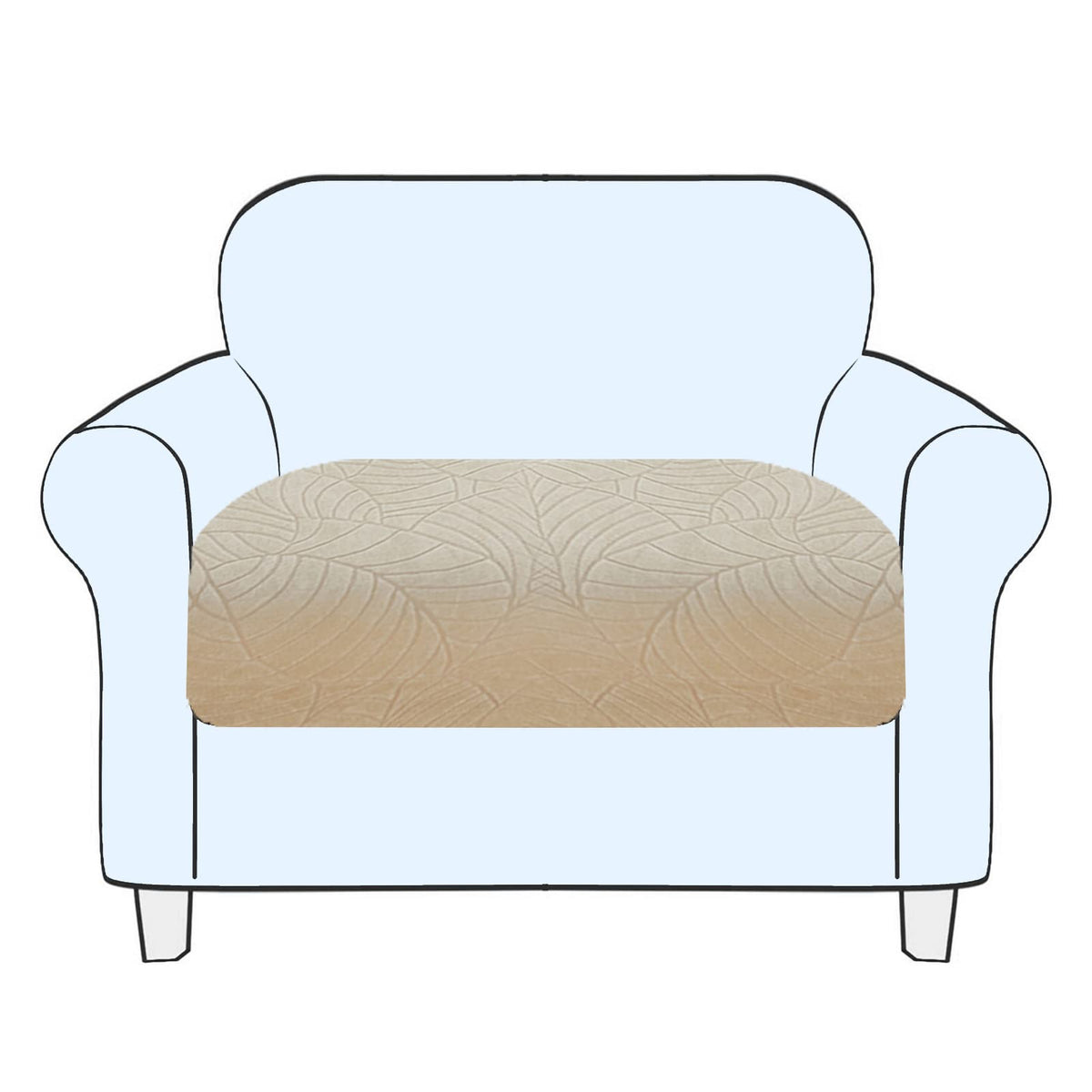 SHUOJIA Sofa Seat Cushion Cover, Stretch Sofa Seat Cover, Cushion Covers Non-slip, Slipcover Cover for Sofa Seat Cushions,Seat Couch Cover for Pets & Kids (Cream Color,1-Seater)