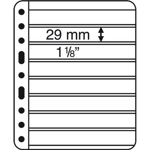 5 Heavy Duty Lighthouse Vario Plus 8S Stamp Pages - Black 8 Pocket Pages - 5 Pack