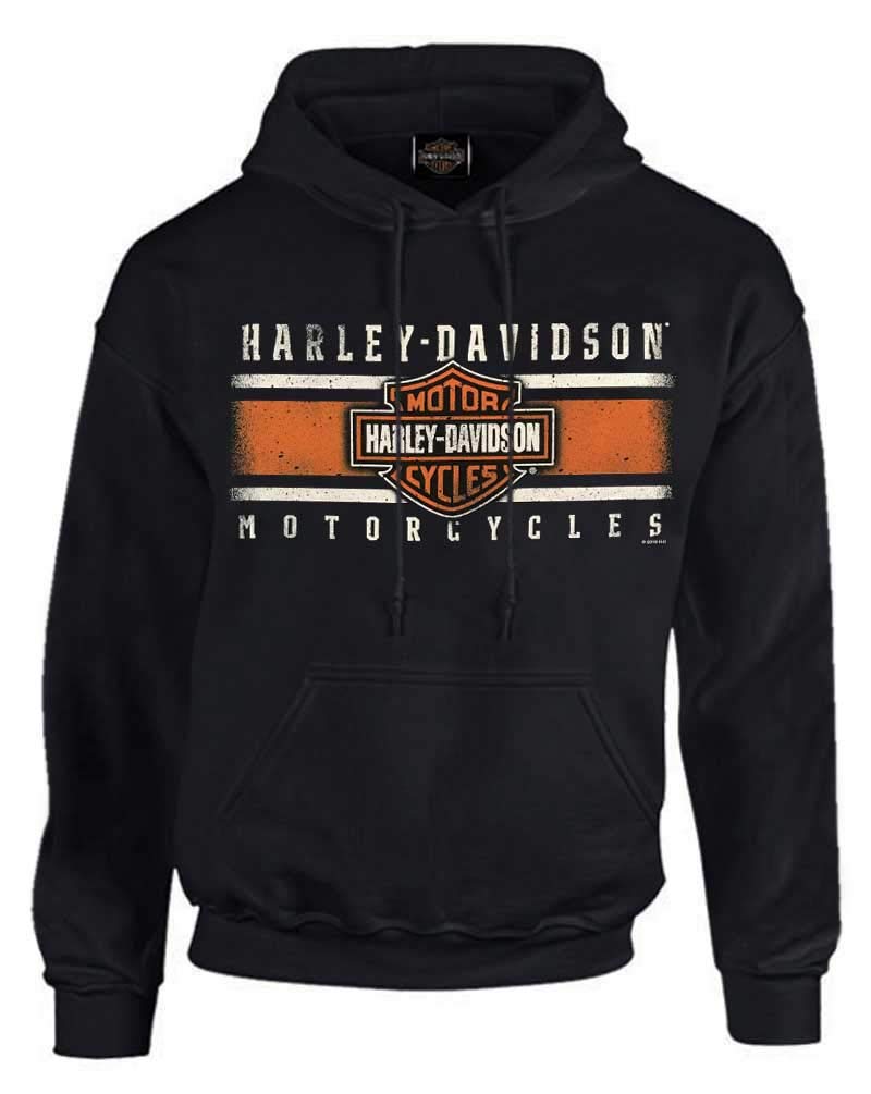 Harley-Davidson Men's Custom Iconic B&S Fleece Pullover Hoodie - Black (5XL)