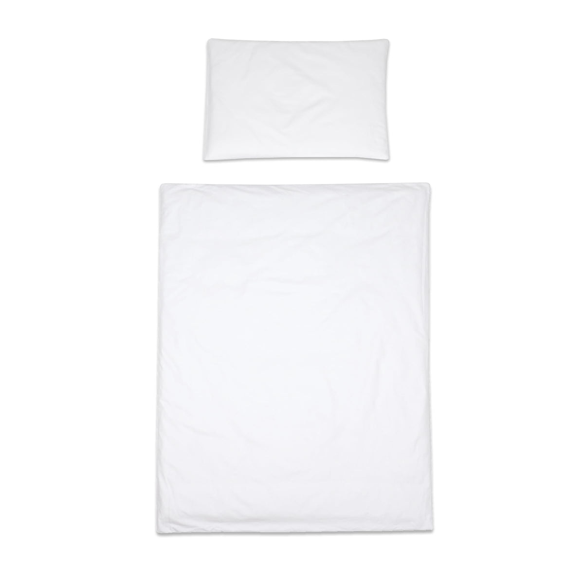 Baby Comfort 2 Piece Bedding Set 135x100 cm Duvet Cover & Pillowcase for Toddler Cot Bed (White)