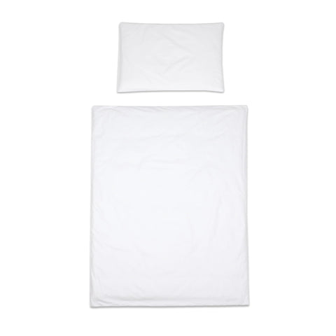Baby Comfort 2 Piece Bedding Set 135x100 cm Duvet Cover & Pillowcase for Toddler Cot Bed (White)