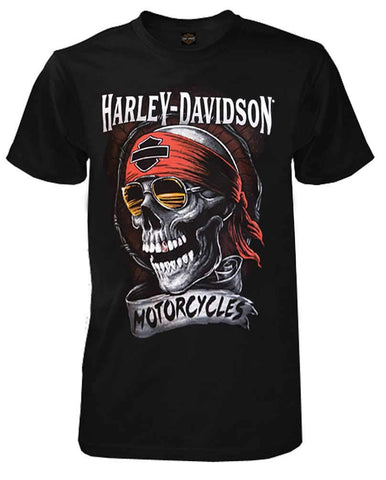 Harley-Davidson Men's Distressed Shady Skull Short Sleeve T-Shirt, Black (2XLT)