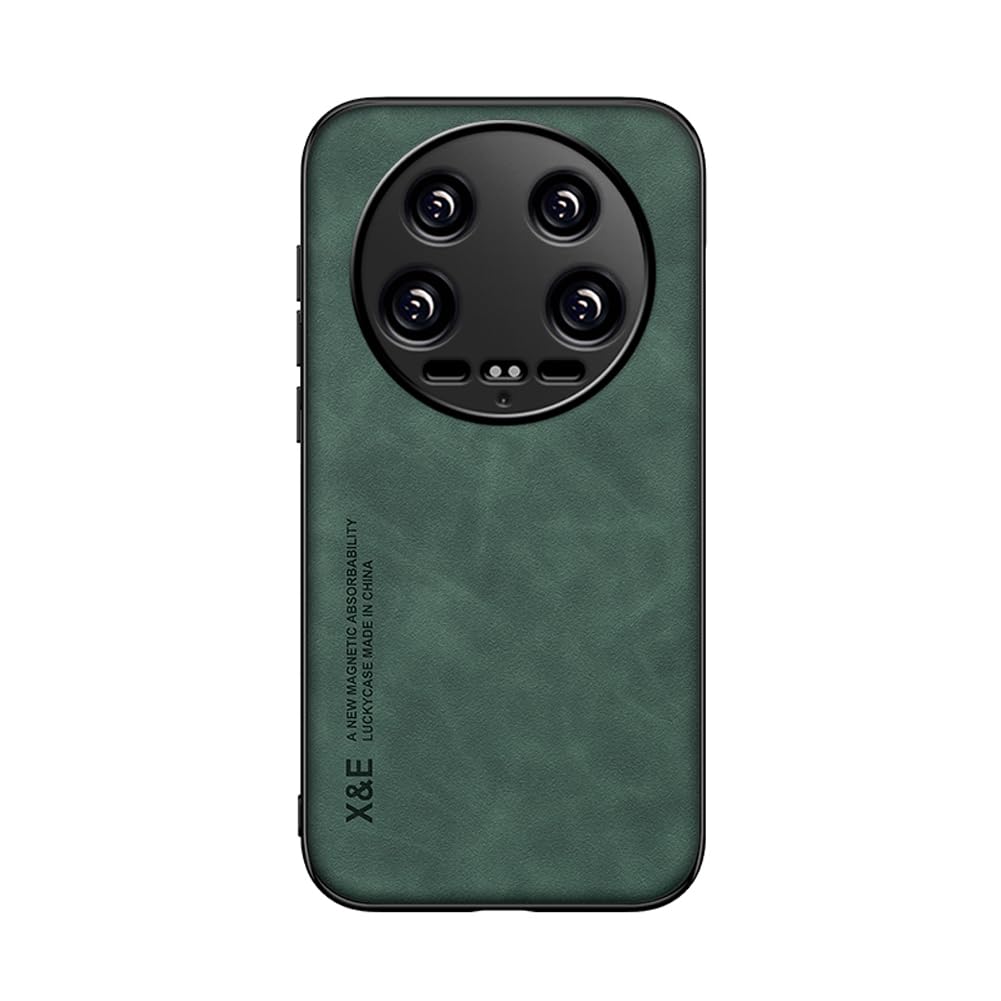 Kepuch Silklike Case for Xiaomi 14 Ultra - Cover Bumper Built-in Metal Plate for Xiaomi 14 Ultra - Green