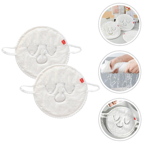 Beaupretty 2pcs Reusable Hot Cold Face Towel Mask Anti Aging Facial Masks Steamer Facial Kit Coral Fleece Moisturizing Mask Cold Hot Spa Towels for Skincare White