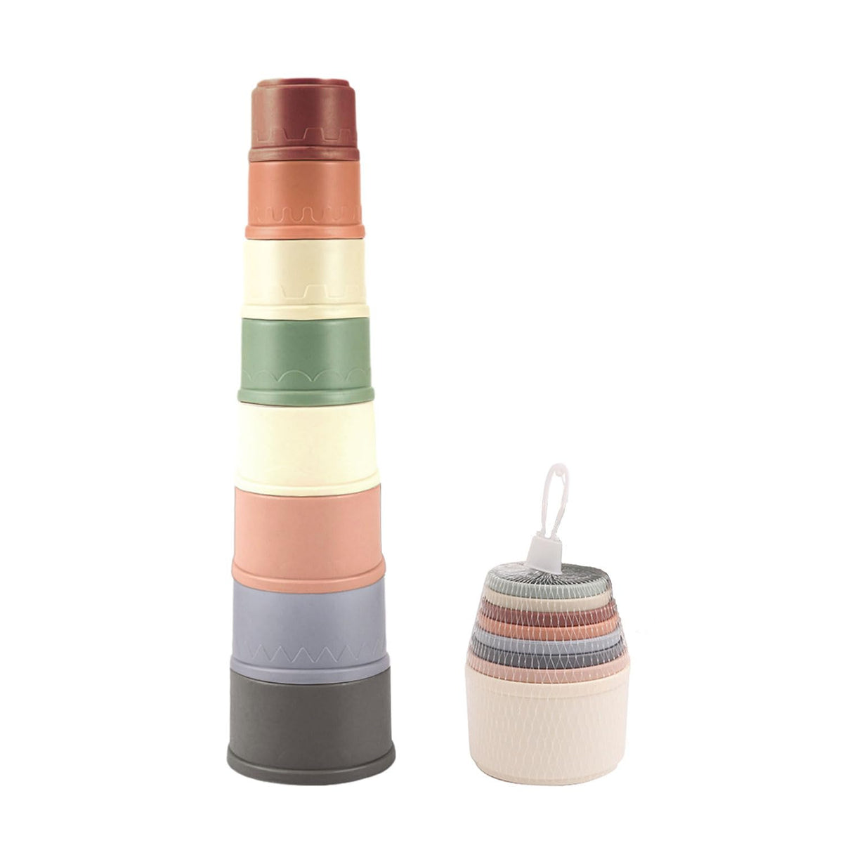 KVBUCC Set Of 8 Kids Stacking Cup Toys, Bunny Stacking Cups, Nesting Cups, Sorting Learning Toys Stacking Cups, Fun Educational Toys For Toddler Bath, Beach And Family Play