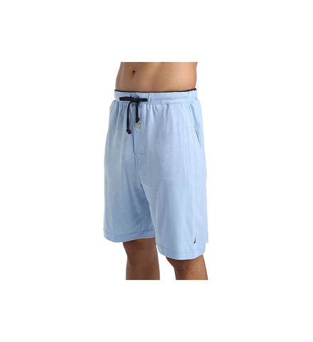 Nautica Men's Soft Knit Elastic Waistband Sleep Lounge Short, Noon Blue, Small