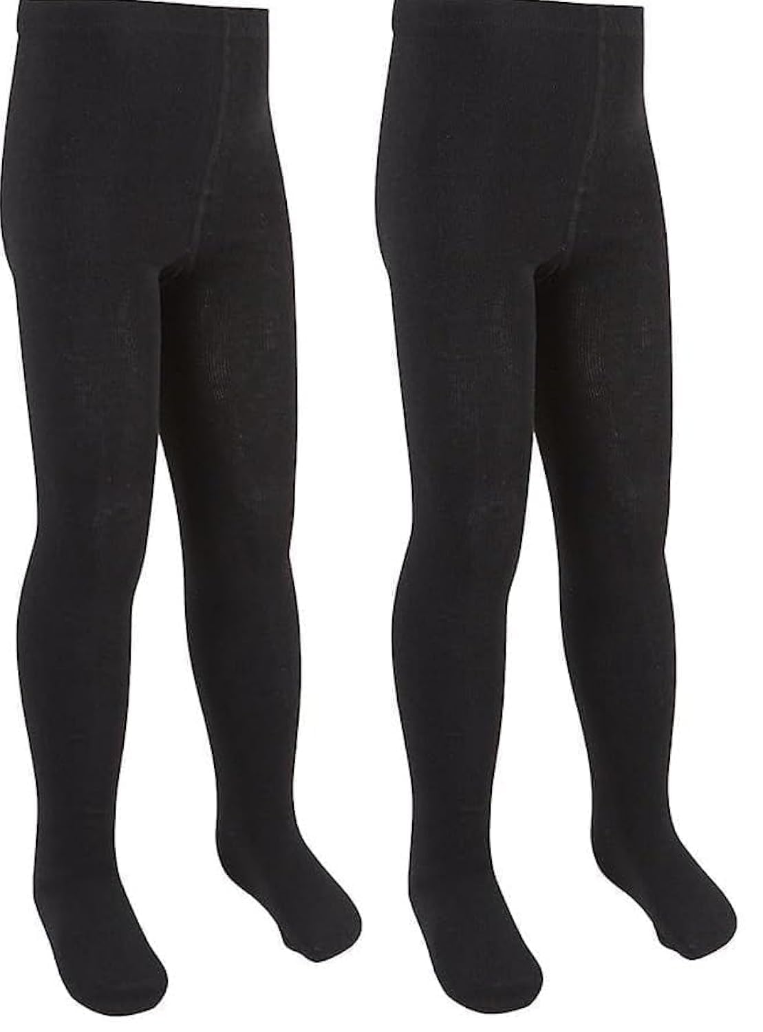 COSHAL® Kids Girls Cotton Tights Uniform School Tights Plain School Warm Thick Tights Children Winter School Warm Cotton Rich Tight Plain Super Soft Tights Everyday use (Pack 2) Black, 7-8 Yrs