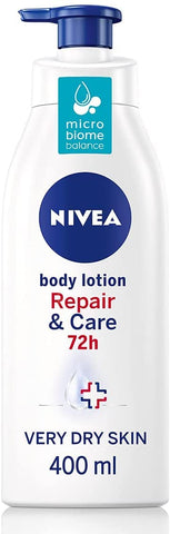 NIVEA Body Repair and Care (400 ml), Repairing Body Lotion with Strengthening Formula, Moisturising Cream with NIVEA Deep Moisture Serum, Body Lotion for Dry Skin, Pack of 1