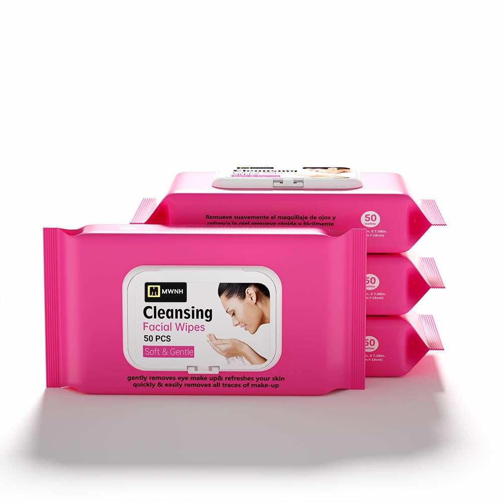 Cleansing Facial Wipes: 50 Luxuriously Gentle and Incredibly Soft Pieces for Your Skincare Routine."