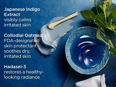 TATCHA Indigo Calming Cream | Face Moisturizing Cream for Eczema & Redness | 50ml / 1.7 oz