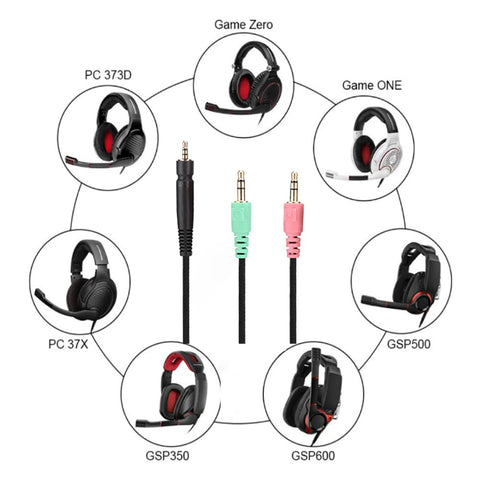Hilitand Gaming Headphone Cable,3.5mm Plug Wire,for Sennheiser G4ME ONE/for Zero/PC 373D / PC37X GSP 350/500 / 600 and Other Head-Mounted Gaming Earphone(Computer Version)