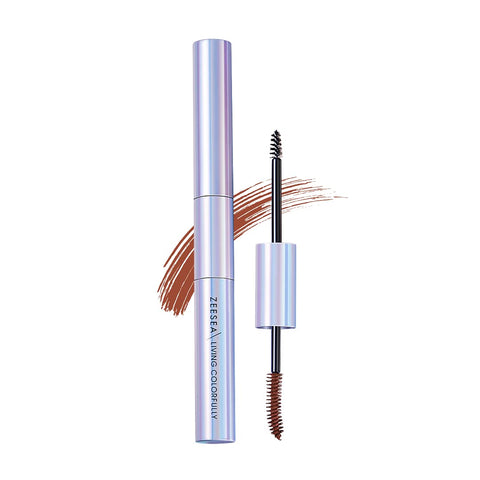 ZEESEA Mascara DUO, Double-ended Mascara Set,Base+Shimmer, Silver Diamond, Waterproof 24H Long Lasting 2 in 1?#02 Marmalade X Silver Diamond?