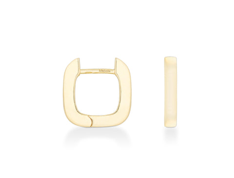 Miabella 925 Sterling Silver or 18Kt Yellow Gold Over Silver 2.5mm Lightweight Small Huggie Square Hoop Earrings for Women Made in Italy (yellow-gold-plated-silver)