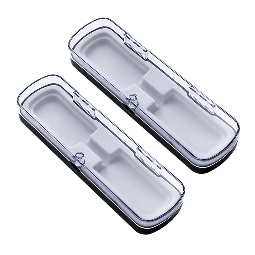 HugeDE 2 Pcs Pen Gift Packaging Boxes Empty Pen Cases Pencil Display Boxes Plastic Pencil Gift Boxes with Clear Lid for Business Souvenir