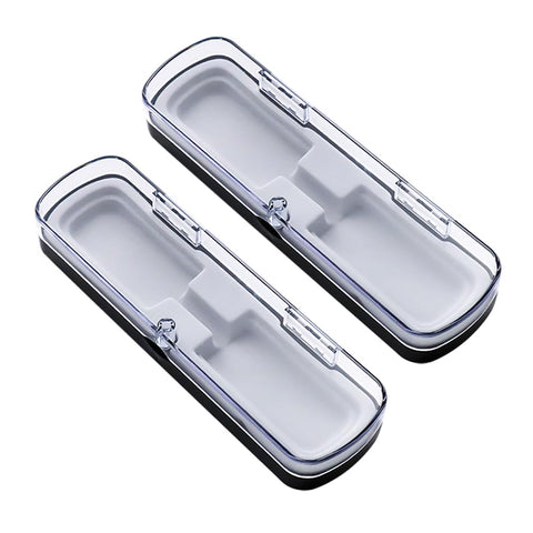 HugeDE 2 Pcs Pen Gift Packaging Boxes Empty Pen Cases Pencil Display Boxes Plastic Pencil Gift Boxes with Clear Lid for Business Souvenir