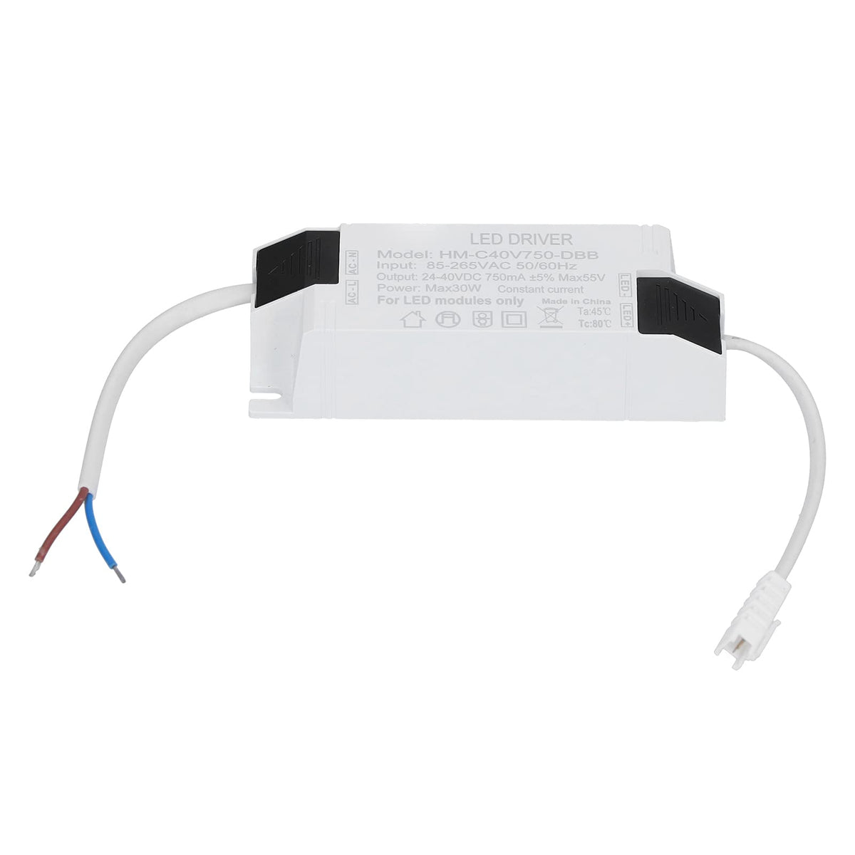 LED Driver, 30W LED Driver, Constant Current 750mA LED Light Transformer, DC Low Voltage Output Adapter, Indoor Lighting Low Voltage